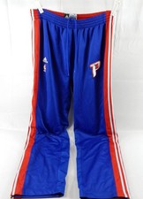 2009-10 Detroit Pistons Jonas Jerebko #33 Game Used Blue Warm Up Pants XL 082