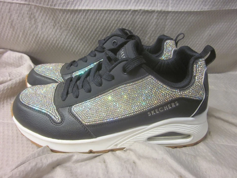 Skechers Uno-Sparkle Motion Trainer Black Sneakers Women’s Size 9 - Mint Cond - Image 2 of 4