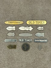 14 Lot Knife Shields/Badges Old Timer, Schrade, Craftsman, Ducks Unlimited, Etc.