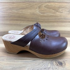 DANSKO Susana Clogs Womens 9 EU 39 Brown Leather Mule Slip On Comfort Walking