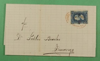 DR WHO 1876 MEXICO F/L ZACATECAS OVPT TO DURANGO R17216