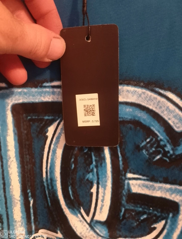 Camisetas de algodón DOLCE & GABBANA con logotipo estampado gráfico para hombre medianas - azul, amarillo Foto 4 de 4