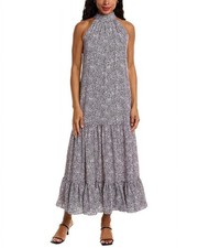 Vince Camuto Women Maxi Halter Sleeveless Polyester Long Dress Size XS Pink $119