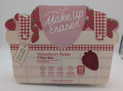 The Original MakeUp Eraser Strawberry Fields 7 Day Set Hair Clip & Laundry Bag