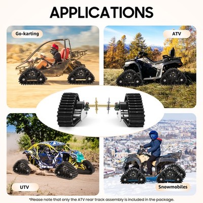 Pair Go Kart ATV UTV Buggy Quad Rear Wheel Snow Rubber Sand Tracks Snowmobile