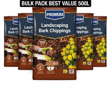 Bark Chippings 100L Pack of 5 Decorative Garden Mulch Weed Control Bark