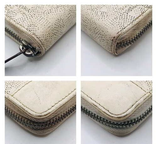 Goyard Paris Matignon Long Wallet White Around Zipper Herringbone Japan Auth - Afbeelding 14 van 17