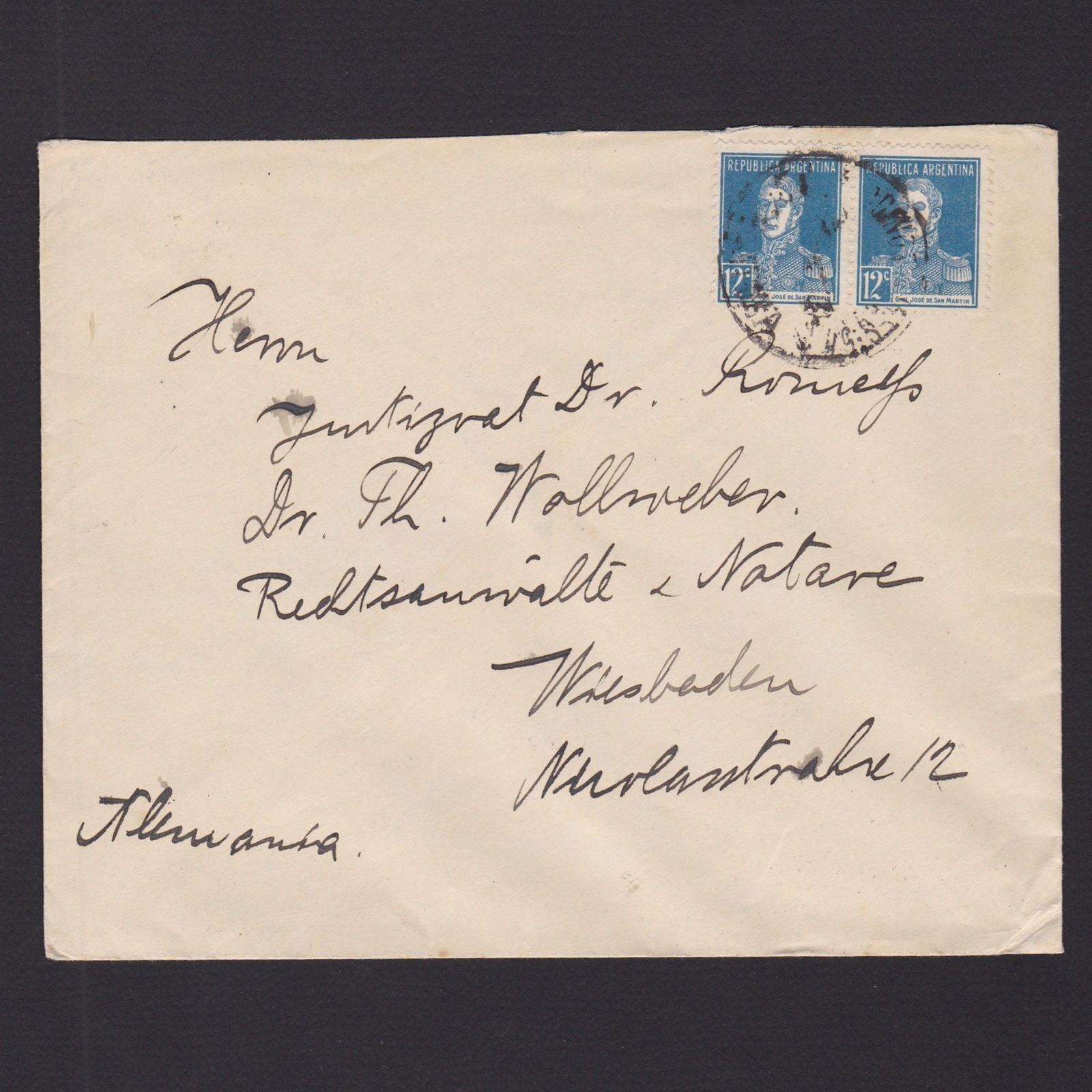 ARGENTINA 1929, Letter from Buenos Aires to Wiesbaden Germany