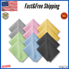 12 Pack Microfiber Cleaning Cloths for Glasses Lenses Screens Reusable Wipes USA