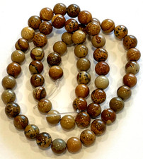 G28 15.5 6mm Round Natural YELLOW PICTURE JASPER Gemstone BEADS