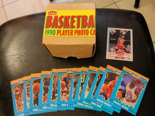 1990-91 Fleer Basketball Complete Set with Stickers 2 Jordan's 210 Cards