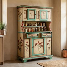 Credenza Antica Legno Laccato con Cassetti Romania XIX Secolo Originale