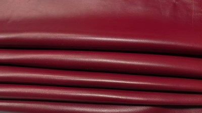 Genuine Lambskin Dark Red Leather Skin Sheep Nappa Leather 6sqft Premium Skin