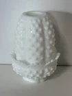 Fenton Vintage Hobnail Milk Glass Fairy Lamp Two-Piece Set