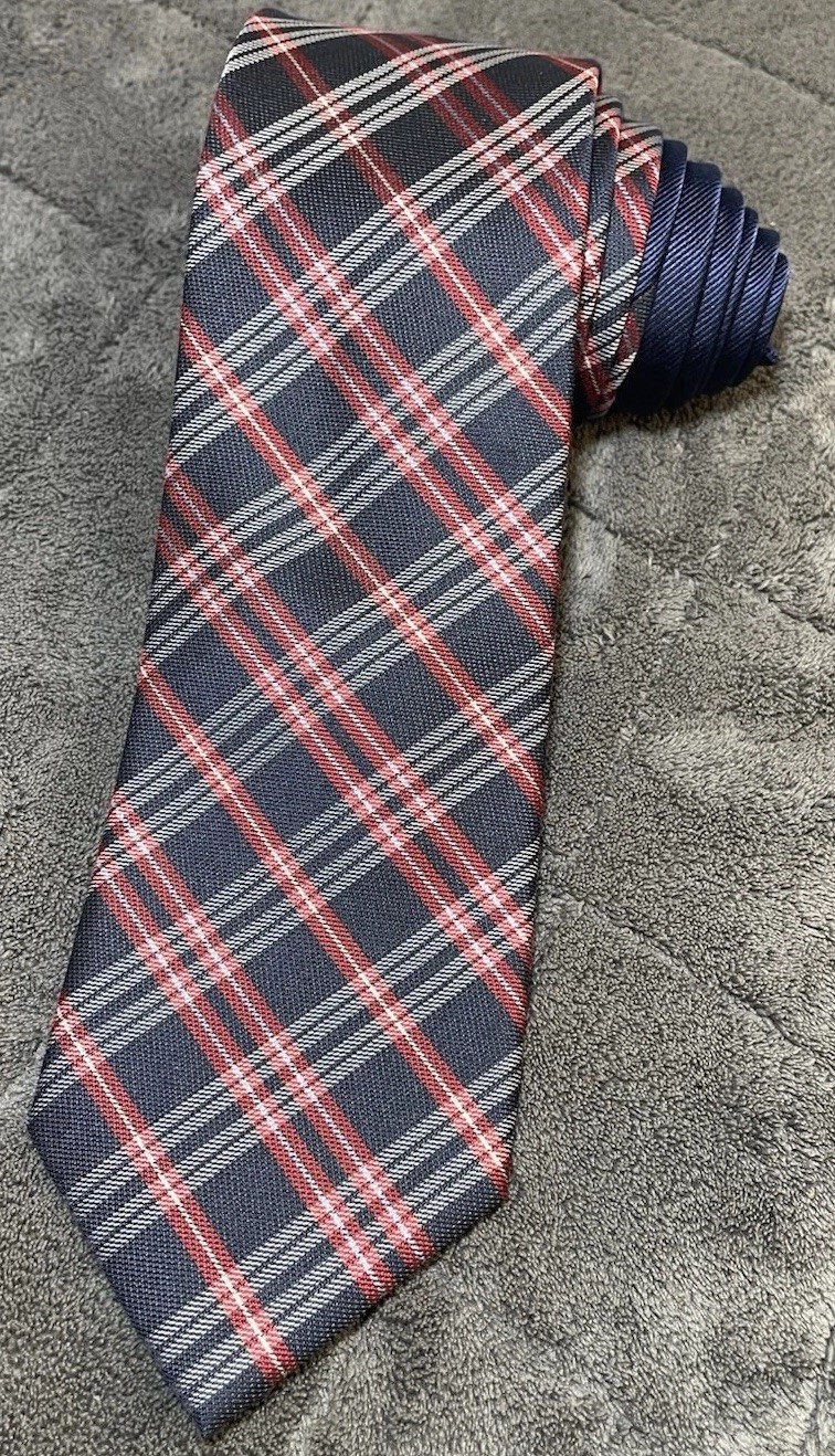 Tommy Hilfigure Red & Blue Plaid Men's Neck Tie 59