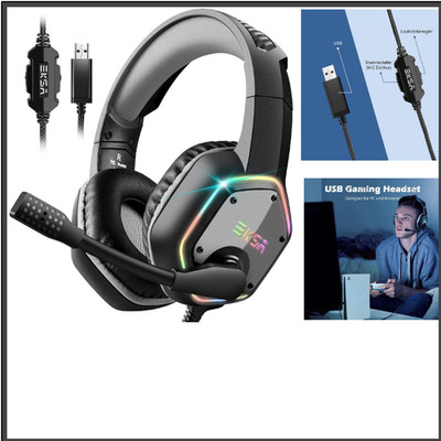 Gaming Headset E1000 USB RGB Mikrofon 50mm Lautsprecher Surround