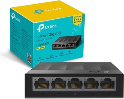 TP-Link LS1005G Gigabit Switch 5 Port LAN Netzwerk Switch Plug Play