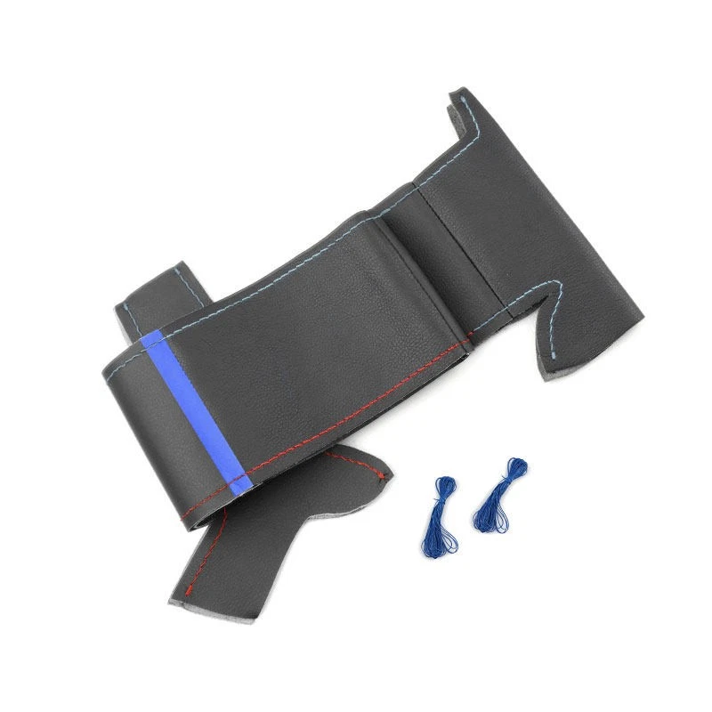Blue-strip Steering Wheel Leather Cover For BMW X5 E53 1999 2000 2001 2002 2003 - image 2 of 4