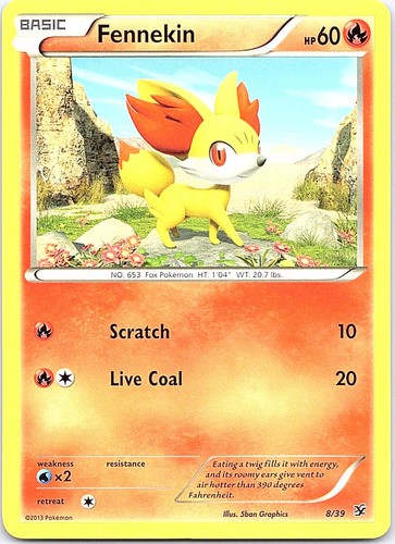 Fennekin 8/39 Common Kalos Starter Set Pokemon Lightly Played