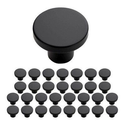 30pcs Metal Mixture Dull Black Drawer Pulls Round Plan 30mm Size Simple
