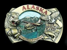 SF05131 NOS VINTAGE 1986  ALASKA THE GREAT LAND  STATE COMMEMORATIVE BUCKLE
