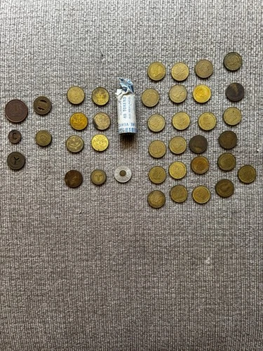 Lot Of Vintage Various Toll / Transportation Tokens CT,NY,NH,MA (55+ tokens) - product listing photo