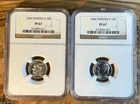 1964 Roosevelt Silver Dime NGC PF 67 Proof Pointed 9 Variety. Set Of 2. FS