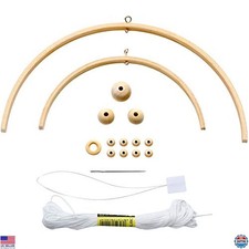 Wooden Nursery Mobile Crib Bell Wind Chime DIY Hanging Toy Kit for Infants