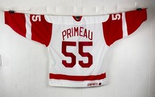 Vintage 1990s PRIMEAU AUTOGRAPH JERSEY DETROIT RED WINGS Center Ice hockey shirt
