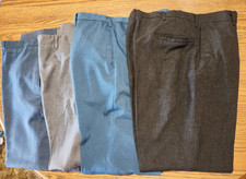 4 Pairs of Mens Dress Pants 1970's Towncraft Cuffs Never Iron 34 x 28