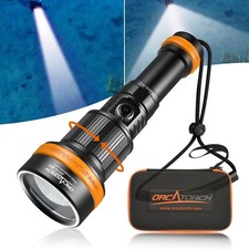 ORCATORCH ZD710 MK2 2-in-1 Zoomable Dive Light, 4-72 Degrees Adjustable Beam ...