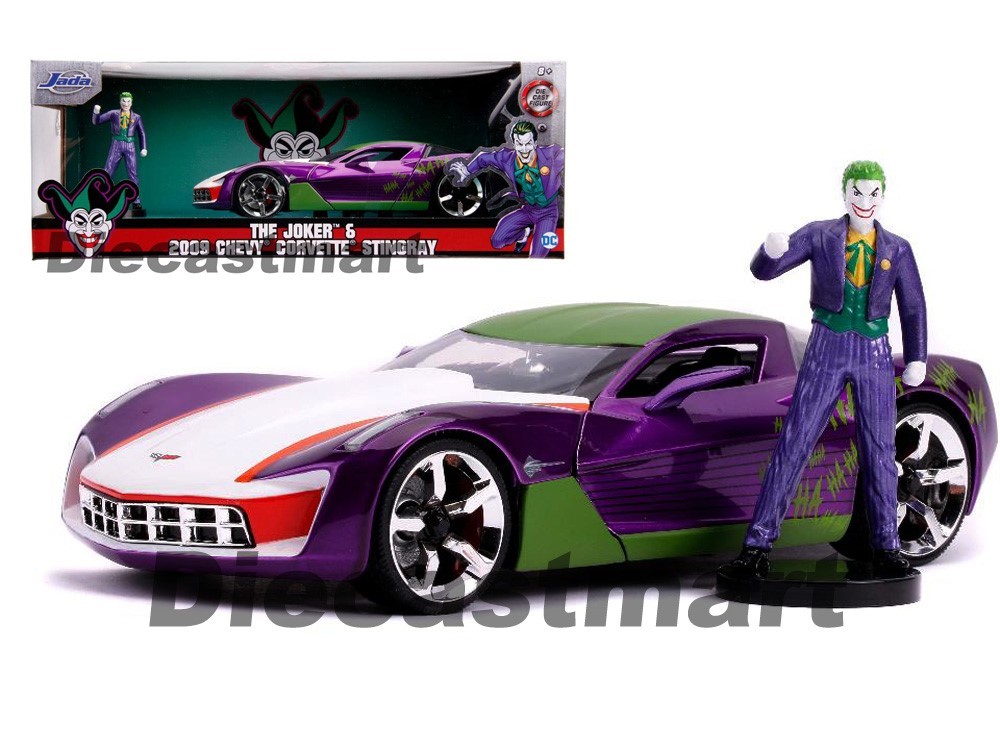 Jada 1:24 Hollywood Rides The Joker & 2009 Chevy Corvette Stingray