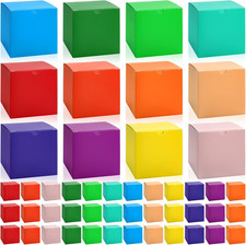 60 Pack Small Gift Boxes Bulk 4 X 4 X 4 Inch Assorted Color Paper Gift Boxes wit