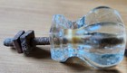 2 Vintage 6 sided Ribbed Small Glass Cabinet Knobs Drawer Pulls — photo 6