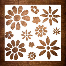 12X12 Inch Boho Sunflower Stencil for Painting on Wood, Canvas, Paper, Fabric A