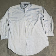 Polo Ralph Lauren Men's 16.5-32/33 Blue Classic Fit Oxford Button Down Pony Logo