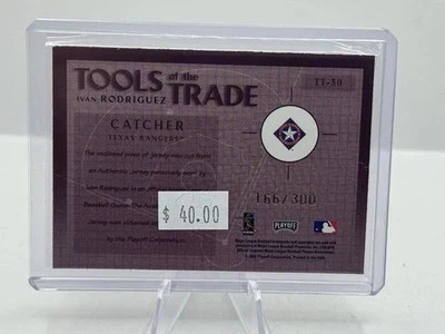Ivan Rodriguez 4 Color Patch 166/300 2002 Playoff Absolute Tools of Trade #30 - Image 2 of 3