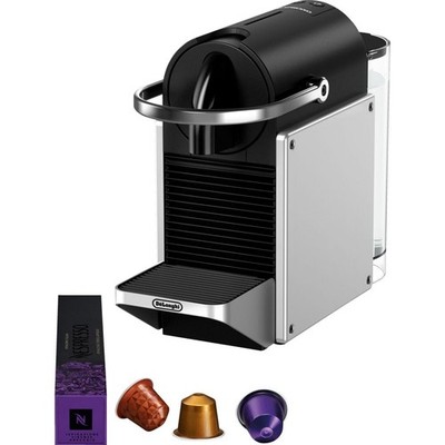 De'Longhi EN127.S Pixie Re-Design Nespresso Kapsel Kaffeemaschine 19 Bar silber