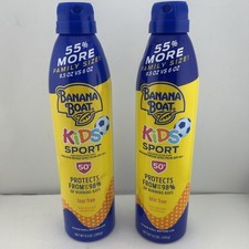 Banana Boat KIDS Sport SPF 50 Sunscreen Lotion Spray *READ MORE* 9.5oz Ea, 2 pk 2.47 per gallon