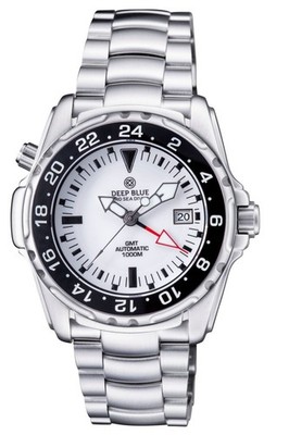 DEEPBLUE PRO SEA DIVER 1000M EXPEDTION GMT AUTOMATIC CERAMIC BEZEL WHITE  NEW