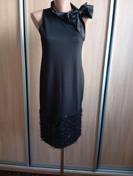 Women Calzedonia Dress Black Viscose S #6TU2