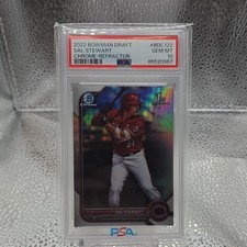 2022 Bowman Draft Chrome Sal Stewart Rookie RC 1st Refractor PSA 10 POP 18 Reds