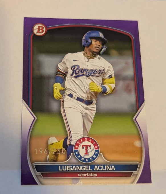 Luisangel Acuna Purple Base /250  Prospect Rookie 2023 Bowman Card