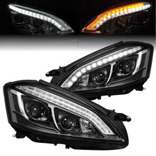 Xenon Scheinwerfer Set Tagfahrlicht Schwarz für Mercedes S-Klasse W221 2005–2009 Xenon Scheinwerfer Set Tagfahrlicht Schwarz für Mercedes S-Klasse W221 2005–2009