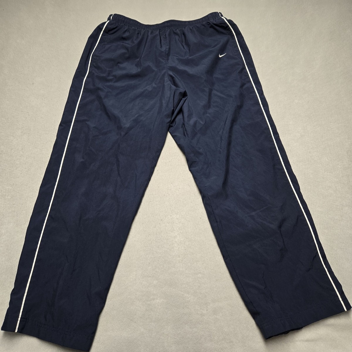 Vintage Y2K Nike Windbreaker Track Pants Navy Blue Ankle Zip