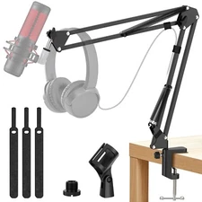 K KASONIC Microphone Stand, Adjustable Microphone Desk Stand for HyperX Mic B...