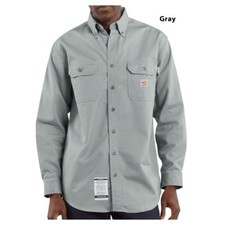 Carhartt Flame Resistant Classic Twill Shirt XL Gray FRS160-GRY