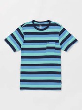VOLCOM Men's S/S T-Shirt KNOWSTONE CREW - Blue Bird - Medium - NWT - LAST ONE
