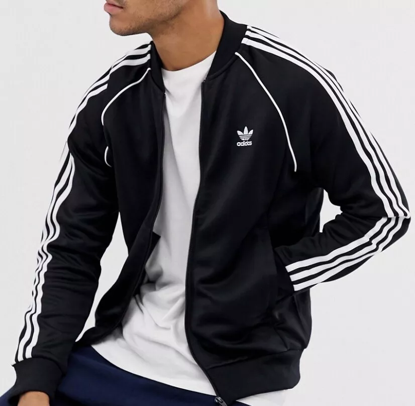 NEW ADIDAS SUPERSTAR TRACK JACKET~SIZE LARGE BLACK | eBay