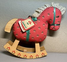 1985 Applause Hearth Home Hobby Horse 3844 Toy Rocking horse 12 Plush Wood